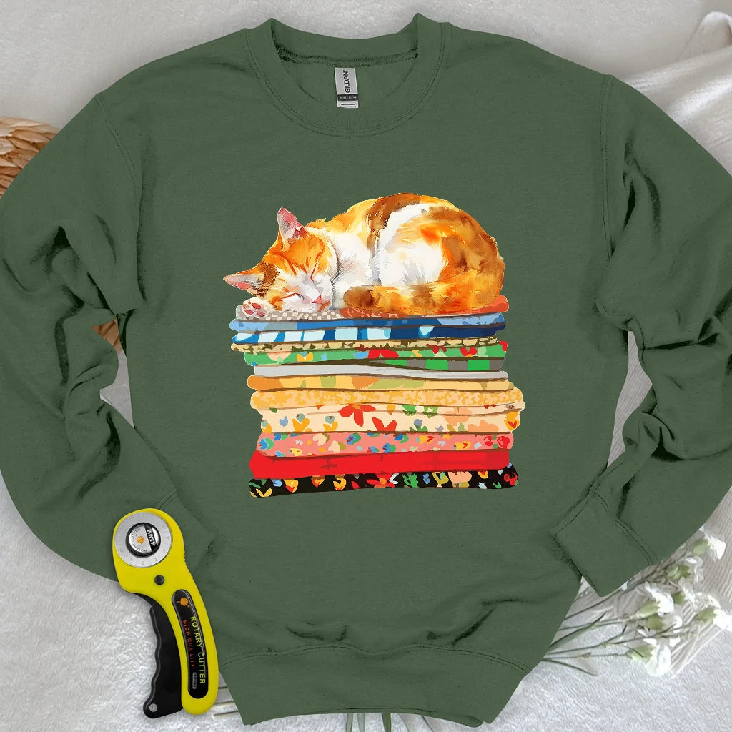 Sweat-shirt Chat et Tissu