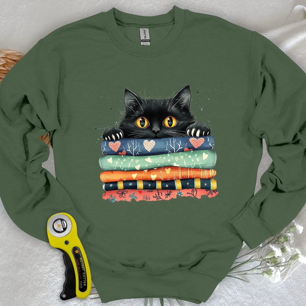 Katze auf dem Stoff-Sweatshirt