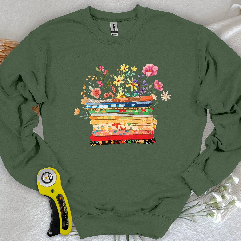 Floral Fabric Sweatshirt