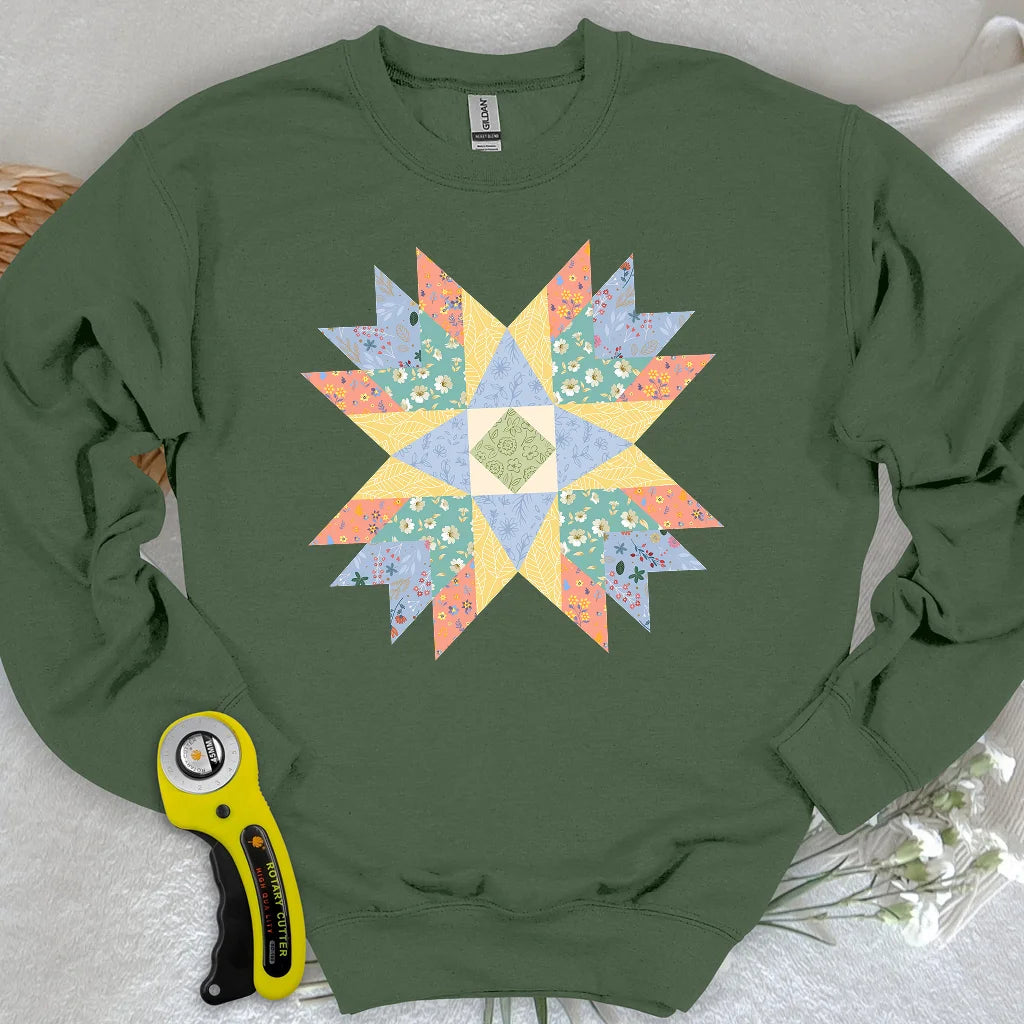 Sweat-shirt matelassé Étoile florale