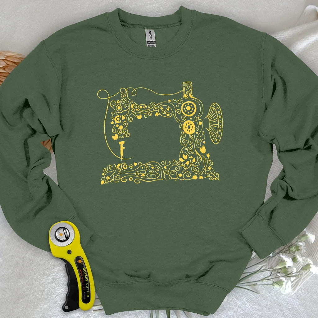 Sweat-shirt brodé fils d'or