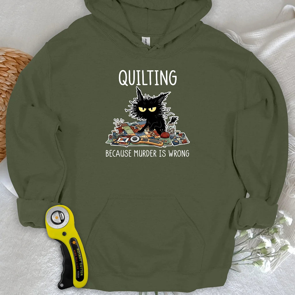 Grumpy Quilter Cat Hoodie