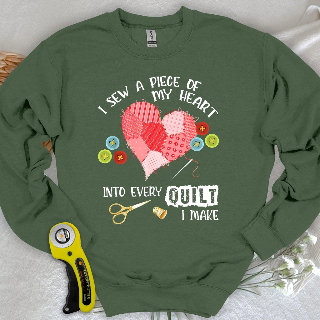 Sweat-shirt d'amour en patchwork brodé