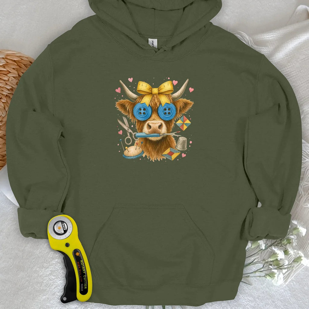 Sweat à capuche Vache Écossaise