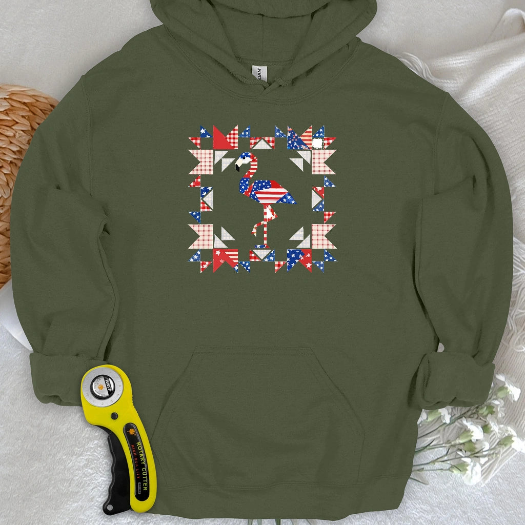 Liberty Flamingo Patchwork Hoodie