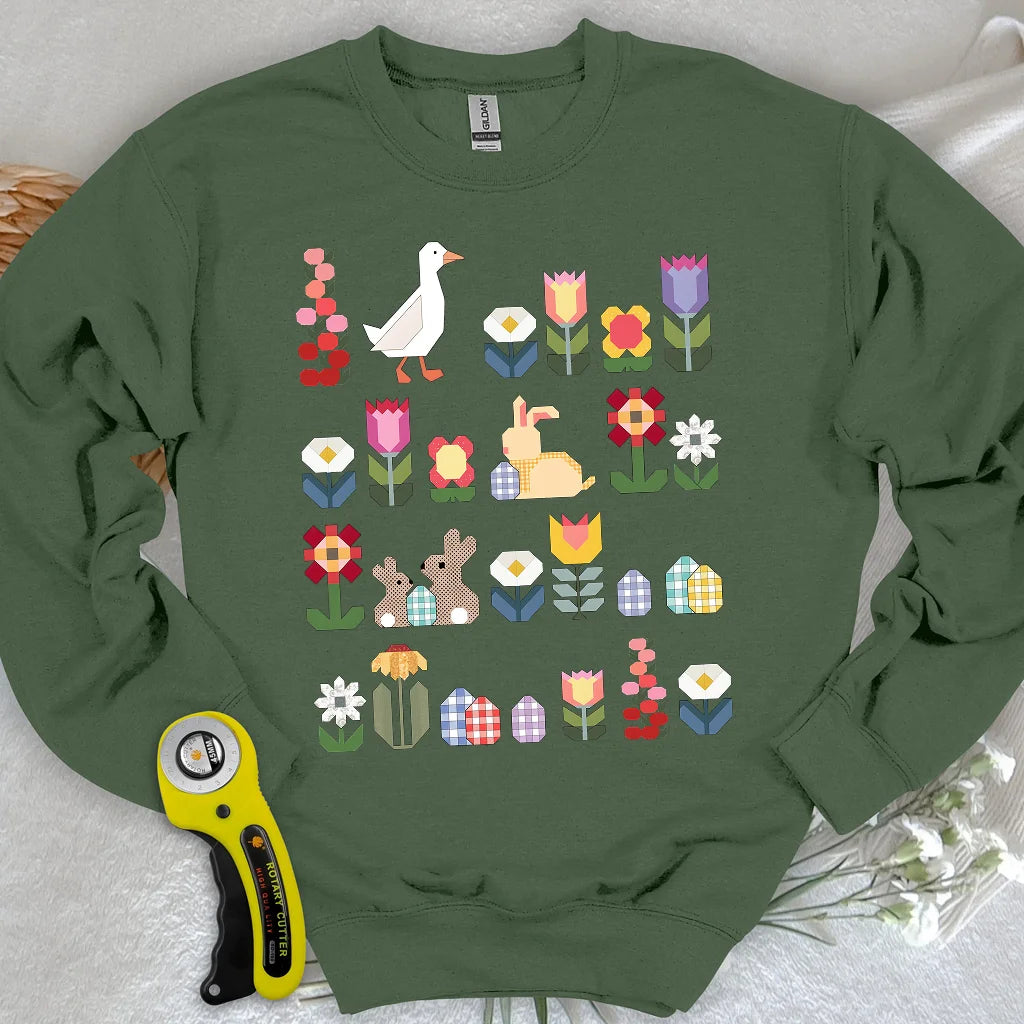 Sweat-shirt Blooms en patchwork