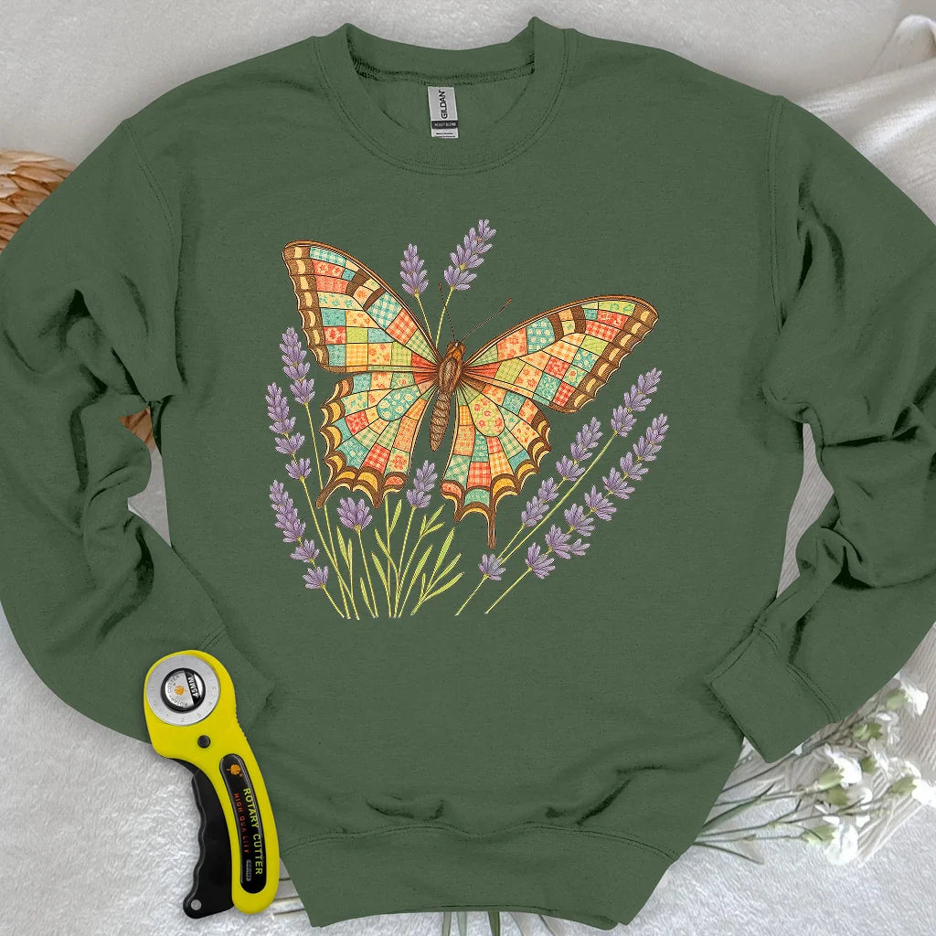 Sweat-shirt Papillon en Patchwork