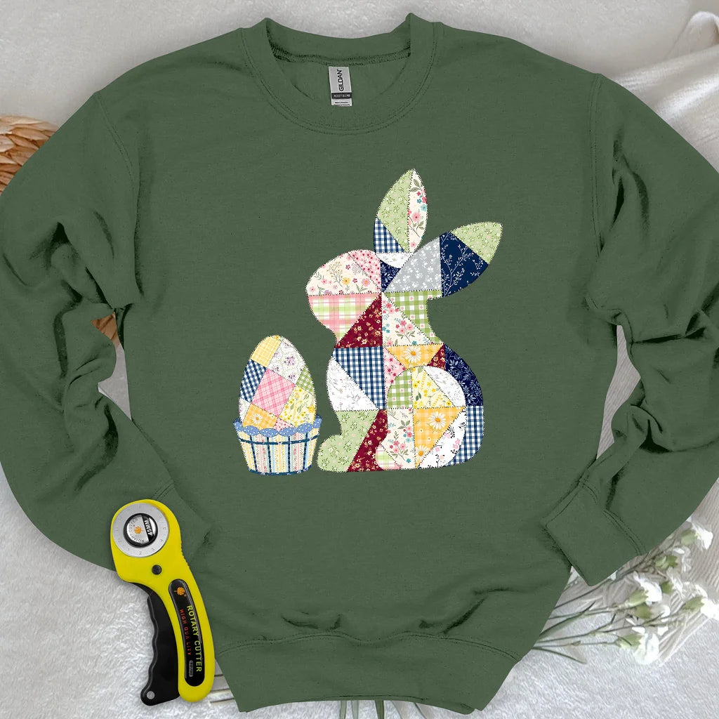 Patchwork Osterhasen-Sweatshirt