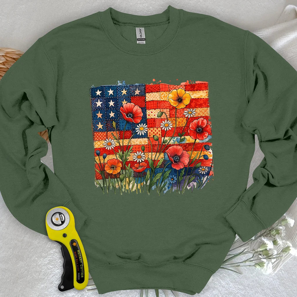 Sweat-shirt floral en patchwork