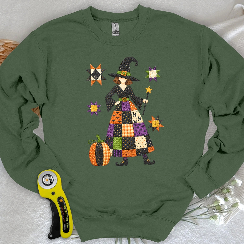 Patchwork Quilt Witch Sweatshirt