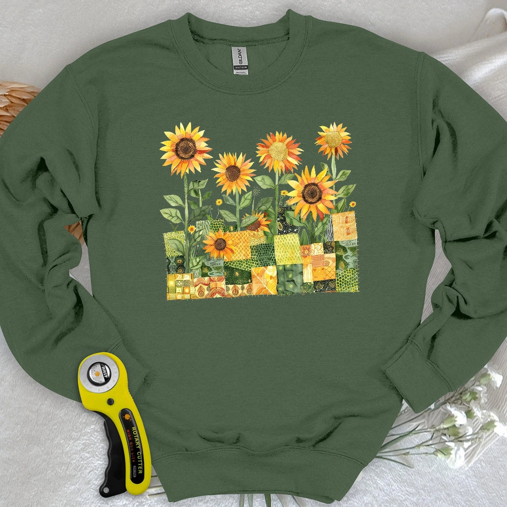 Quilted Sunflower Field Sweatshirt