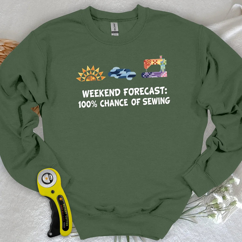 Sweat-shirt Prévisions de week-end pour quilteurs