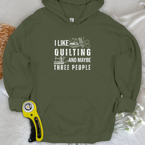 Felpa con cappuccio Quilting e 3 persone