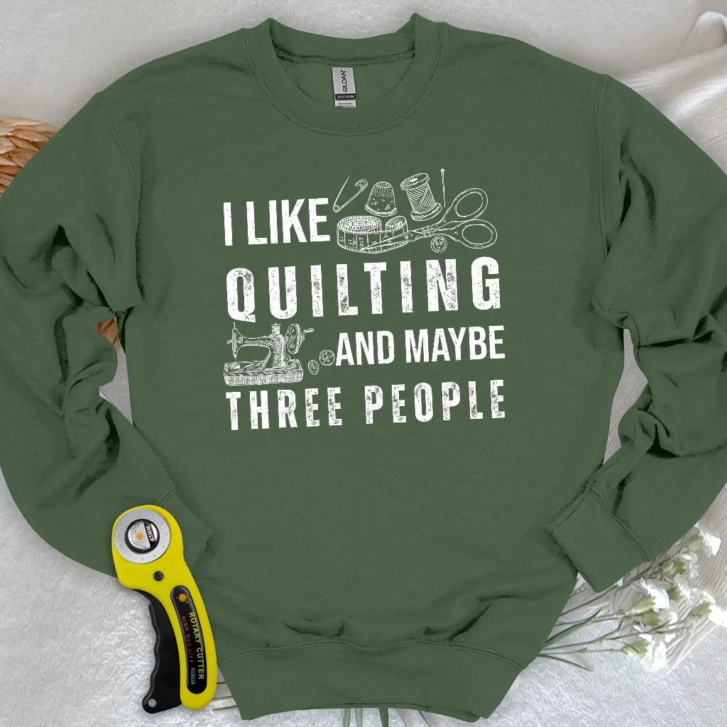 Sweat-shirt matelassé et 3 personnes