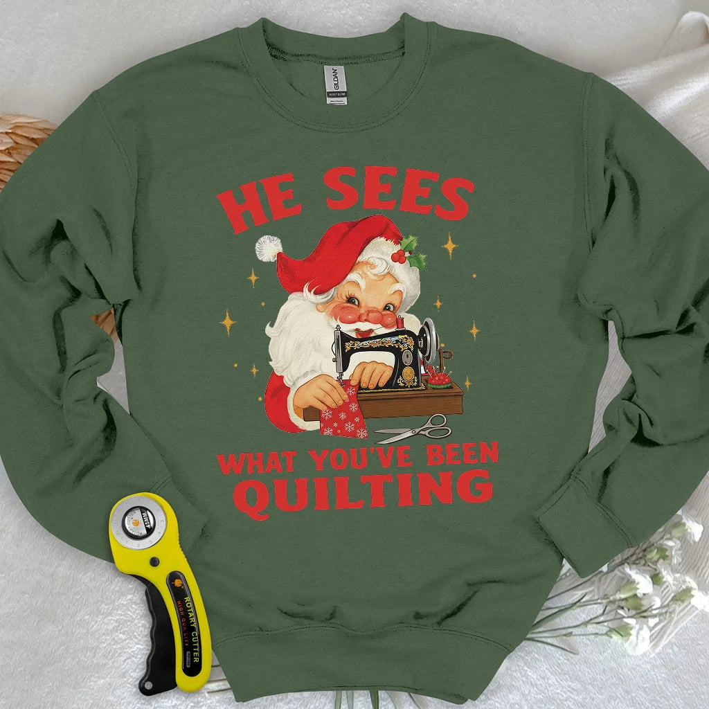 Santa Sees Sweatshirt