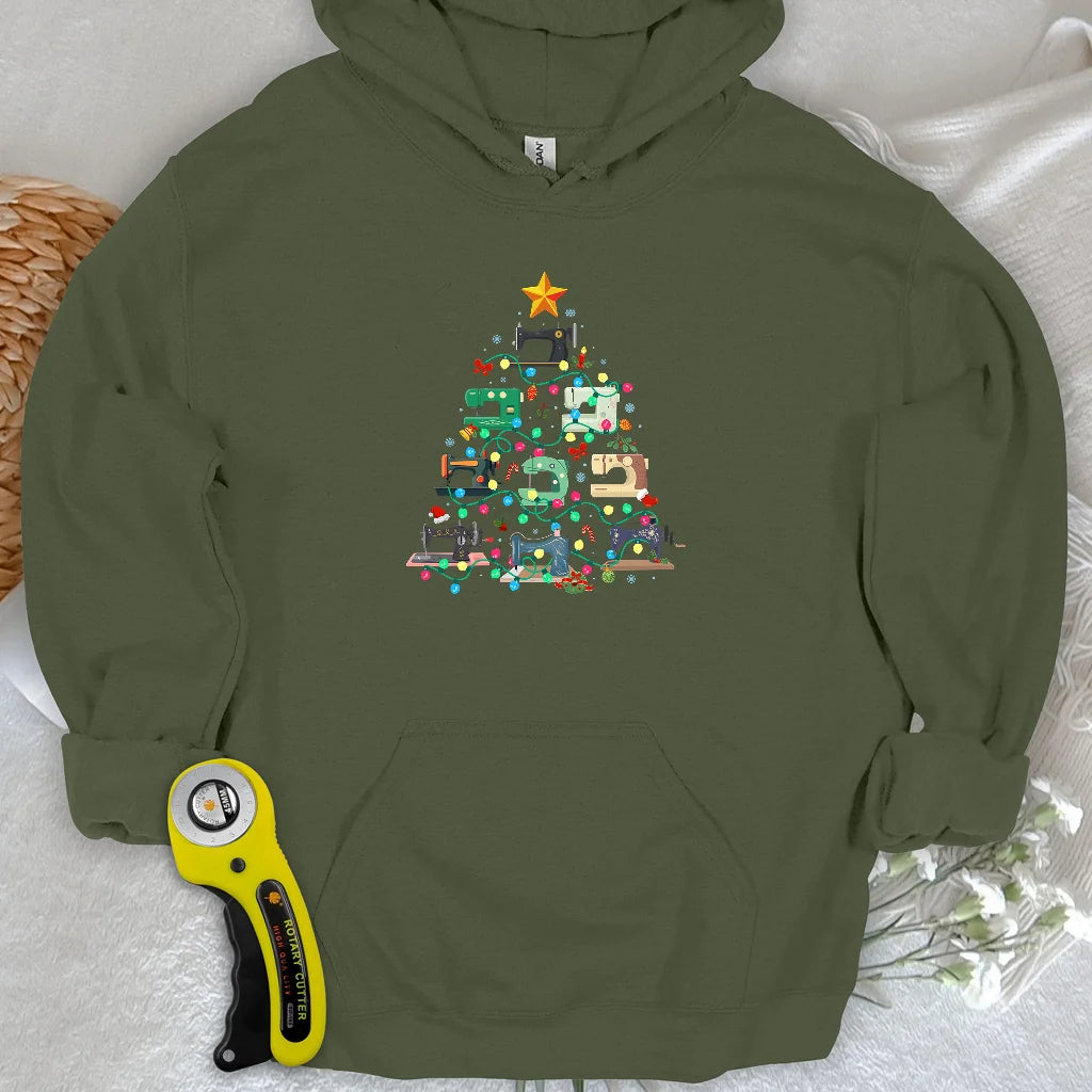 Sewing Christmas Tree Hoodie