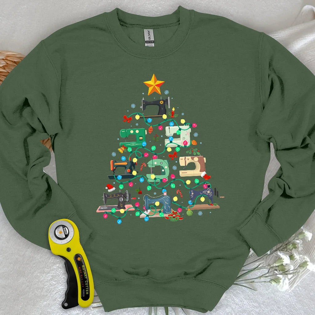 Sewing Christmas Tree Sweatshirt