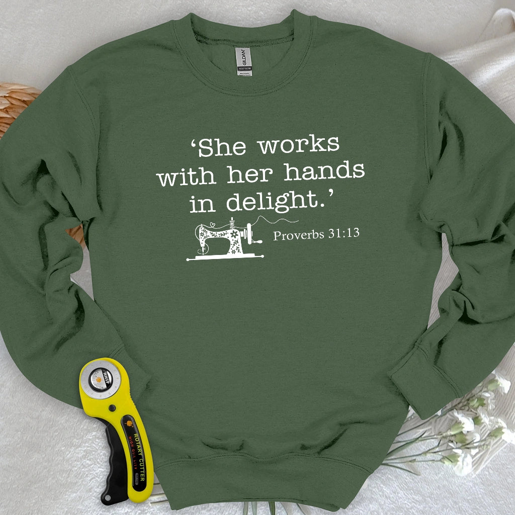 Sewing In Bible Sweatshirt
