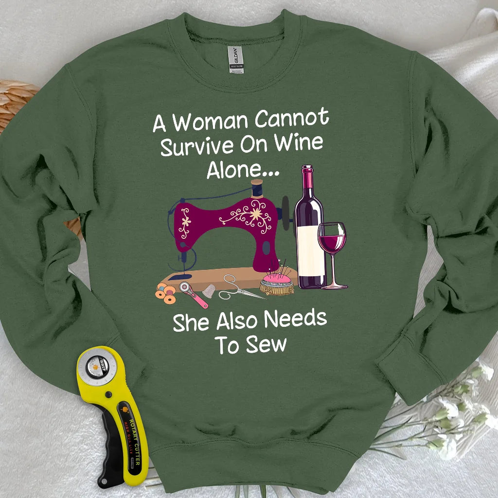 Sweat-shirt Couture et Dégustation de Vin