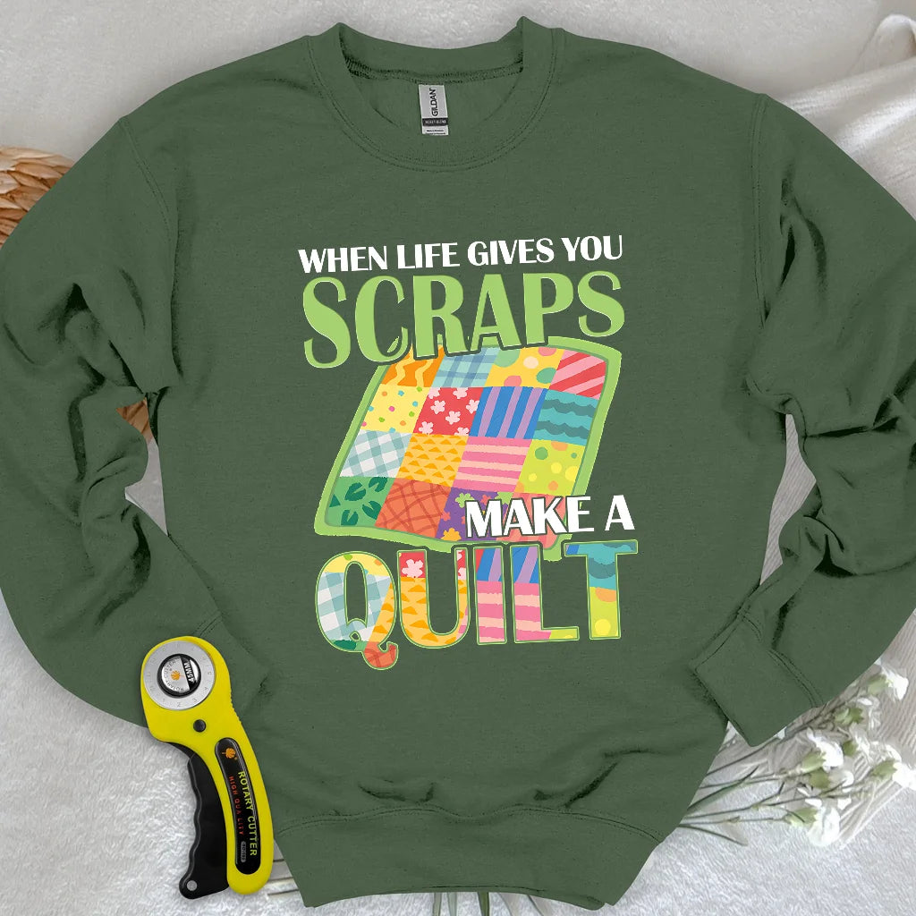 Turn Scraps To Quilt Sweatshirt