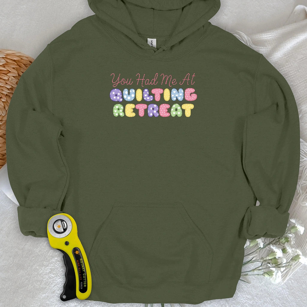 Du hattest mich beim Quilt-Retreat Kapuzenpulli