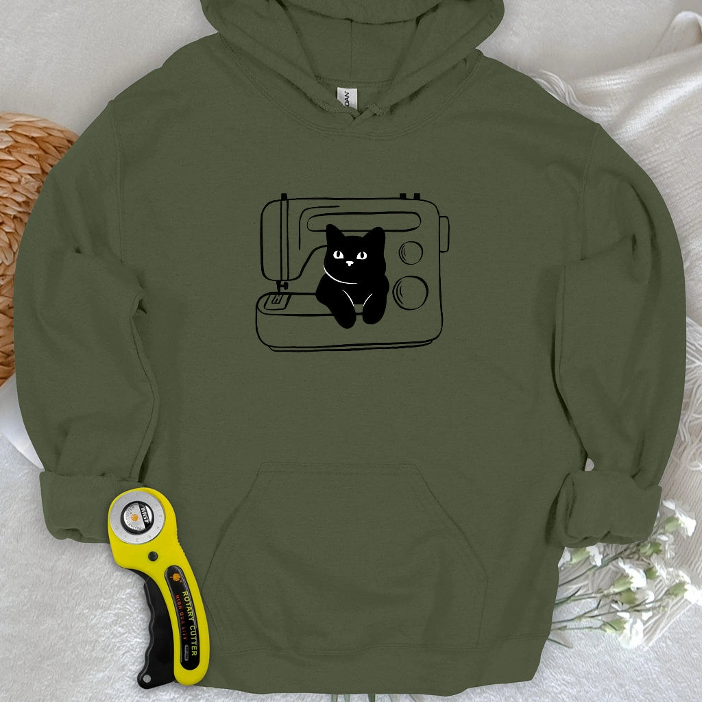 Black cat machine Hoodie