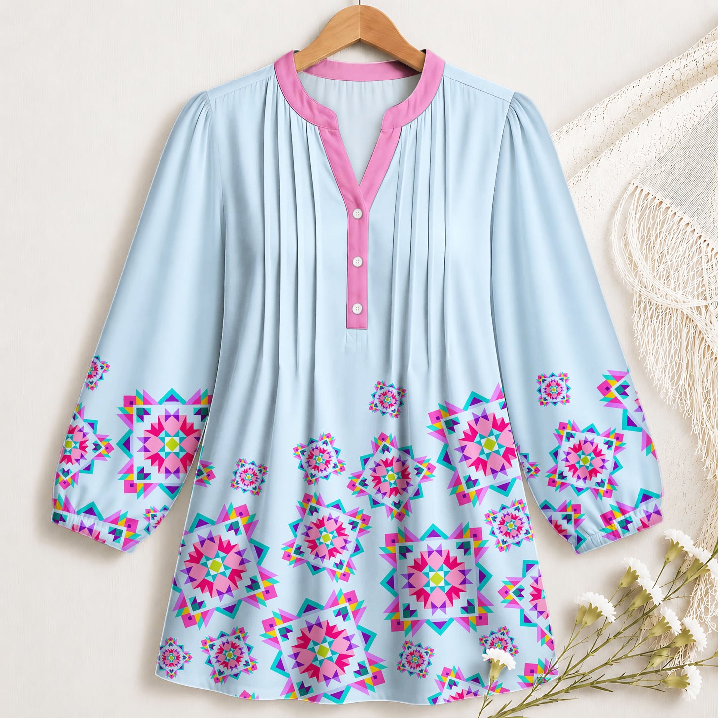 Color Quilt Block Blouse