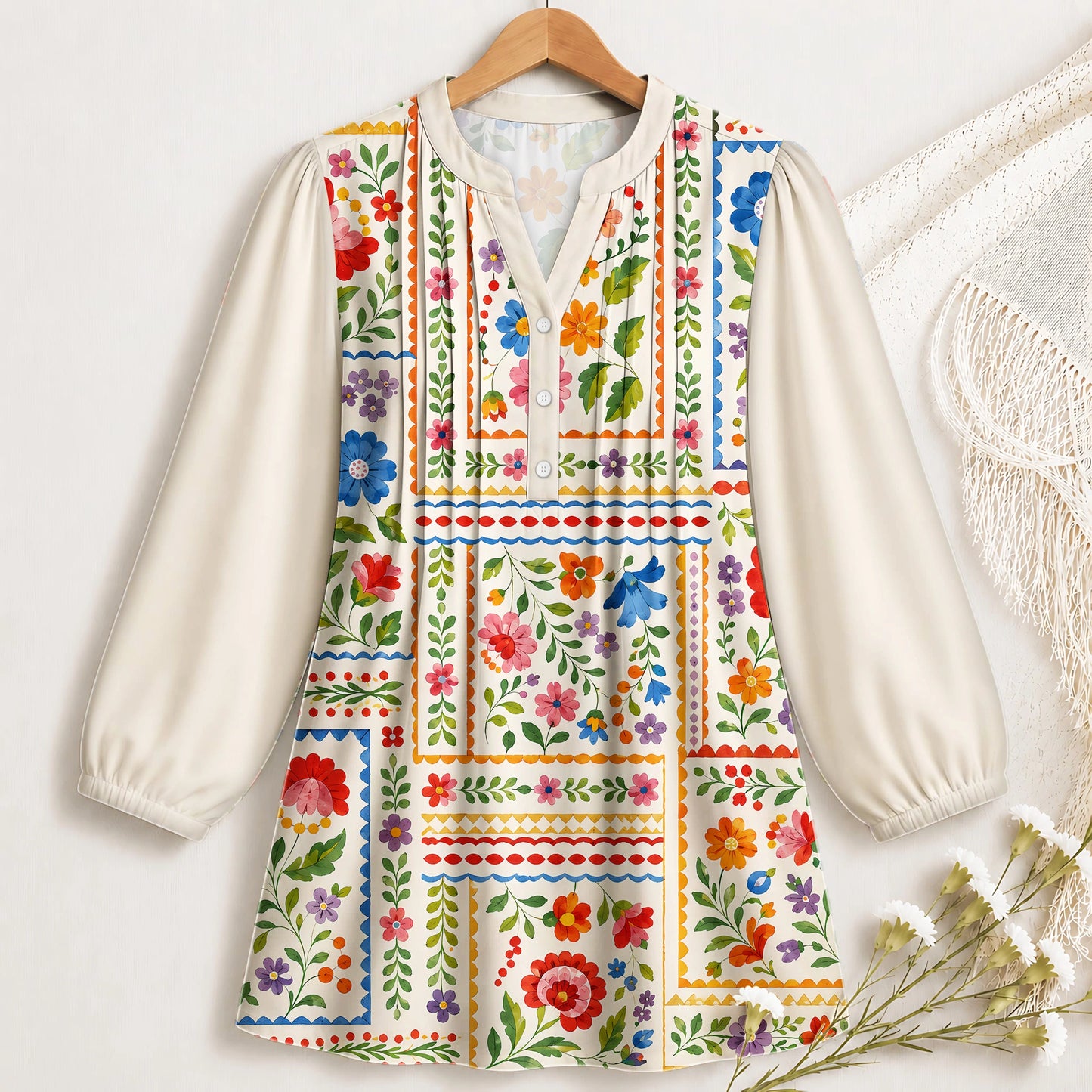 Folk Art in Bloom Blouse