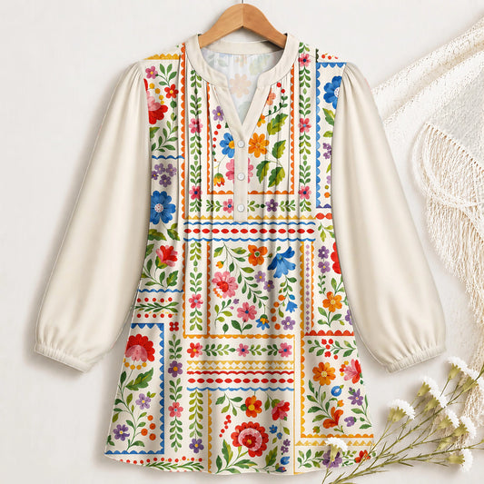 Folk Art in Bloom Blouse