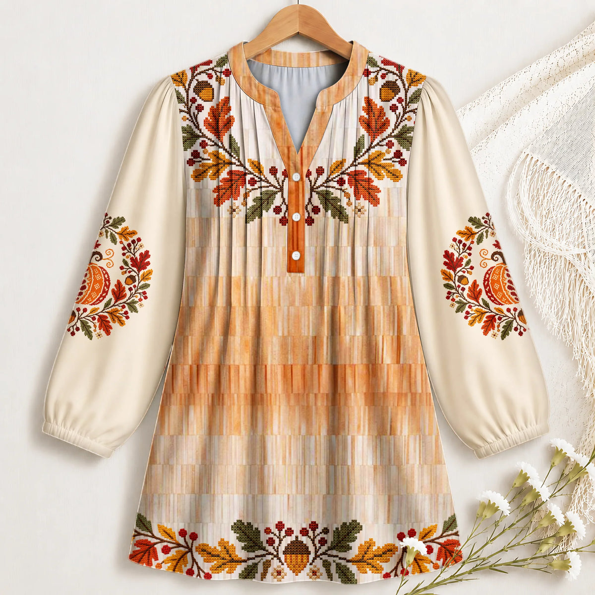 Autumn Cross-stitch Blouse