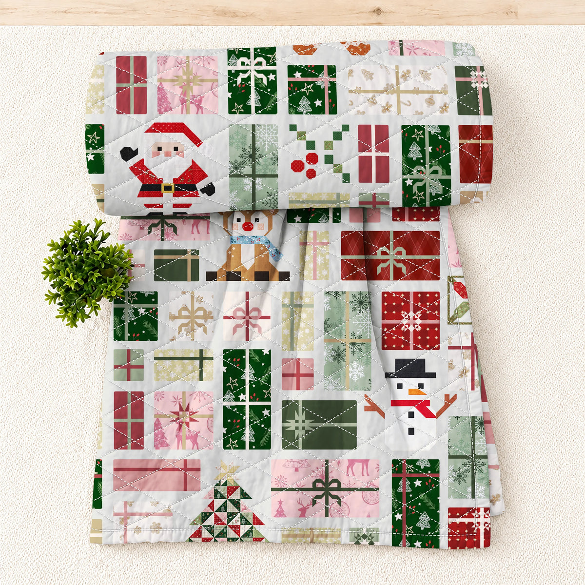 Festive Patchwork Holiday Collection Blanket