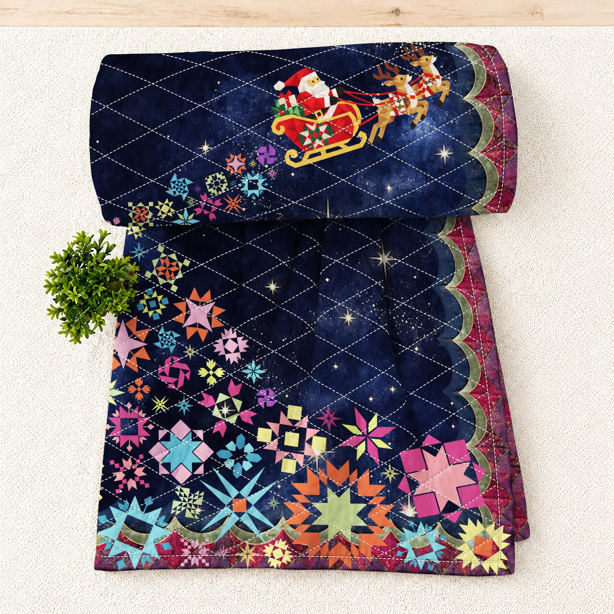 Santa’s Starlit Quilt Ride Blanket