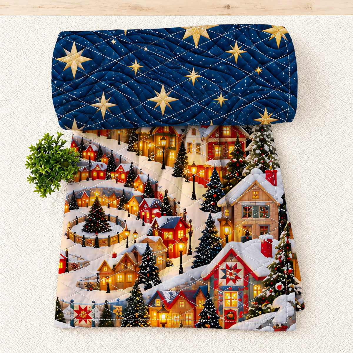 A Winter Night in Patchwork Blanket