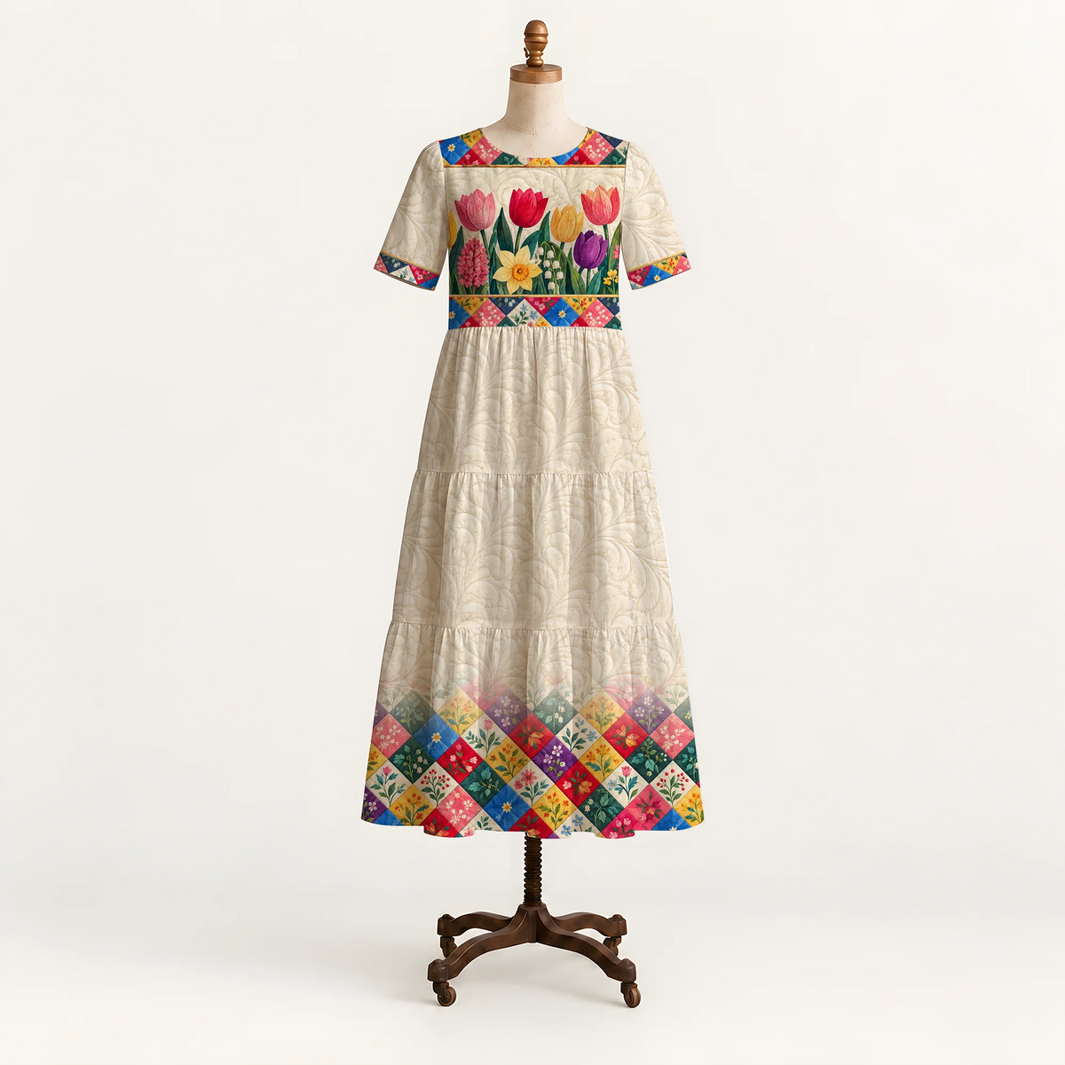 Tulip Garden Folk Long Dress