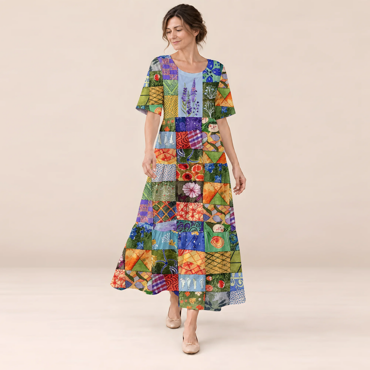 The Patchwork Garden Long Dress