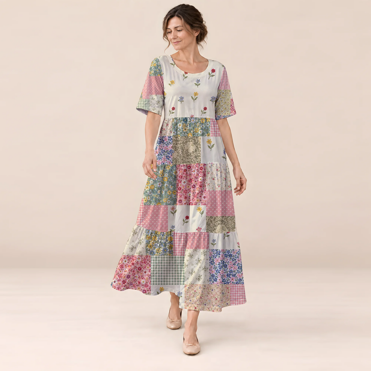 Garden Memory Quilt Long Dress