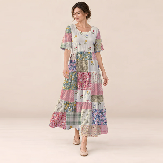 Garden Memory Quilt Long Dress