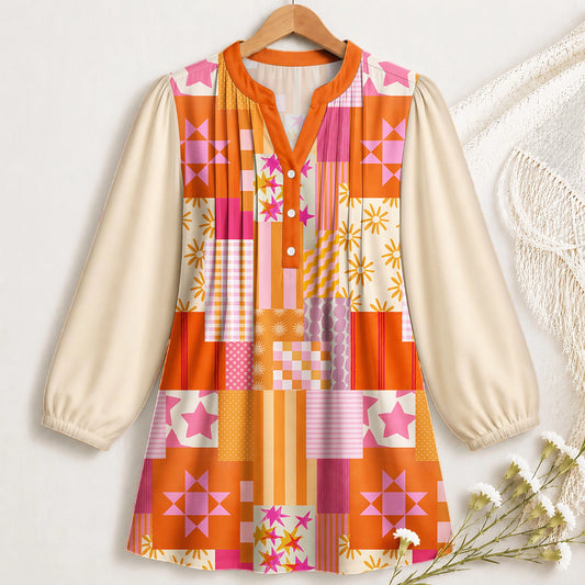 Cozy Patchwork Blouse