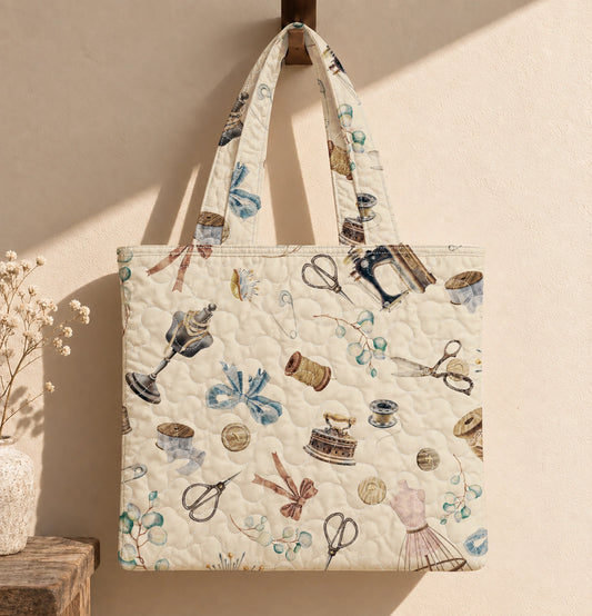 Vintage Sewing Room Tote