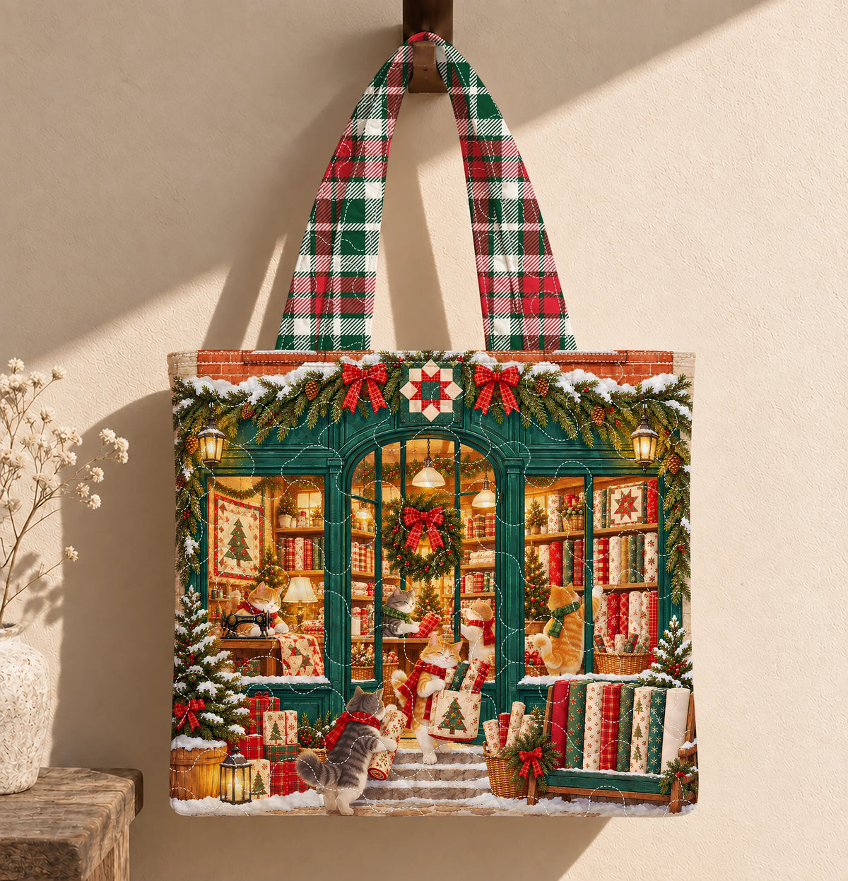 Merry Meow Fabrics Quilted Tote Bag