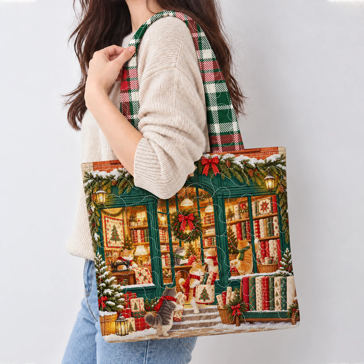 Merry Meow Fabrics Quilted Tote Bag