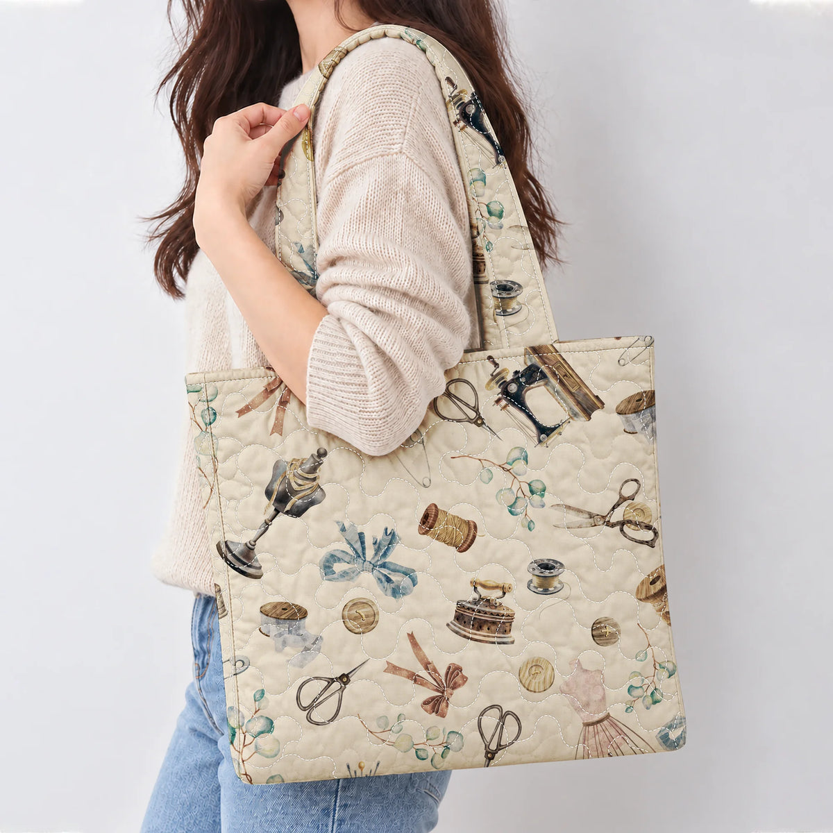 Vintage Sewing Room Tote