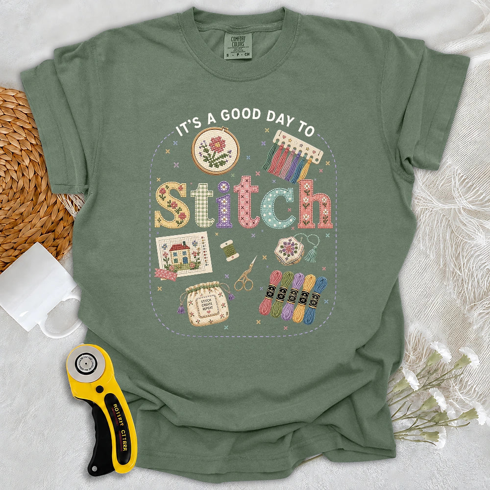 Comfort Colors Good Day To Cross Stitch T-shirt