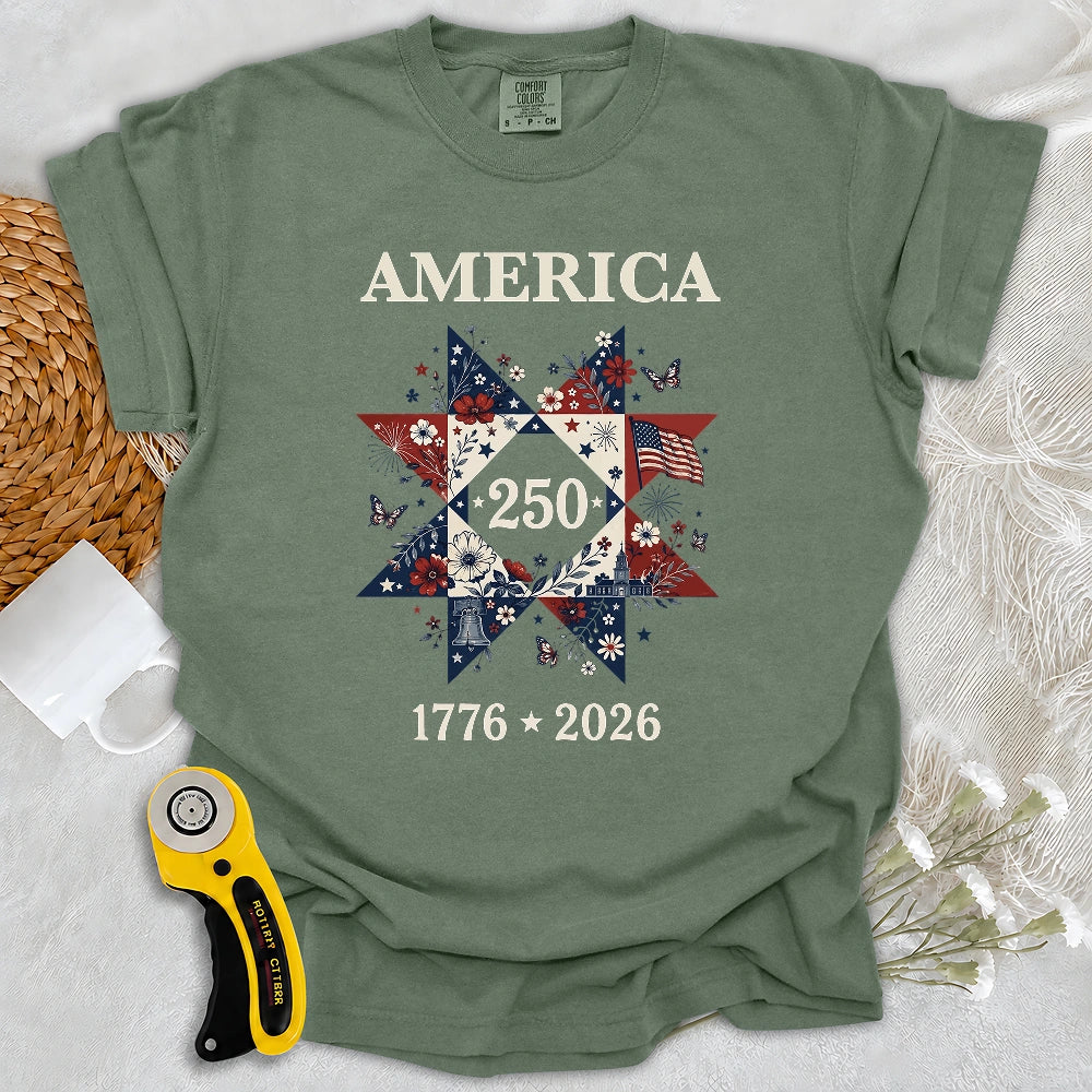 Comfort Colors Liberty In Bloom Quilt T-Shirt