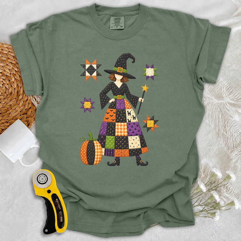 Comfort Colors Patchwork Quilt WitchT-shirt