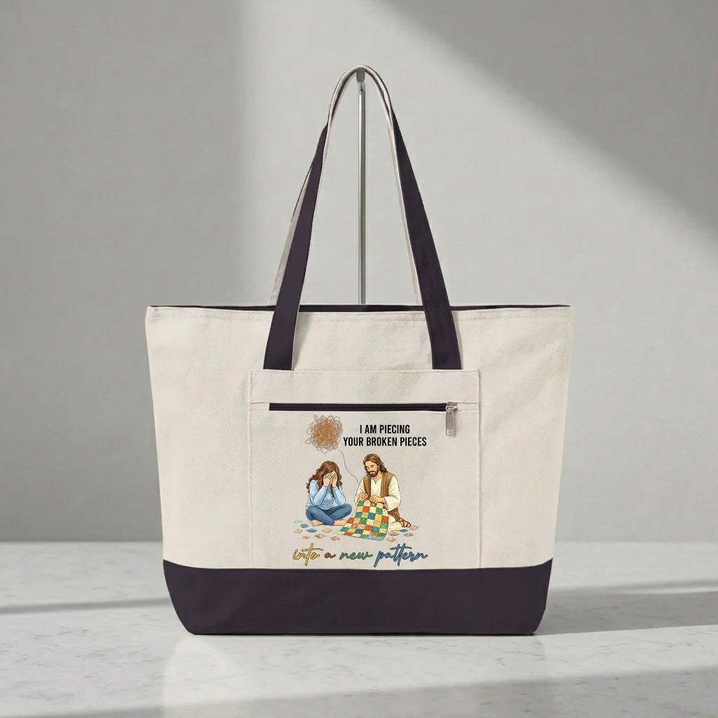 God Piecing Broken Pieces Tote