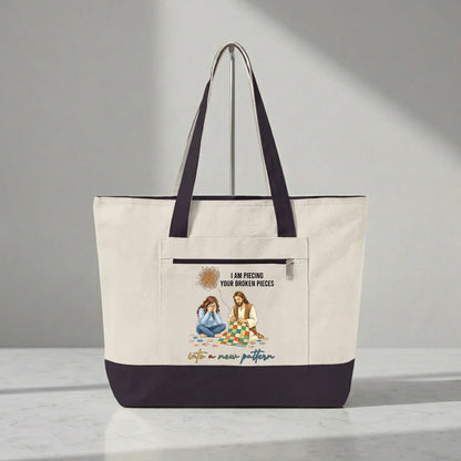 God Piecing Broken Pieces Tote