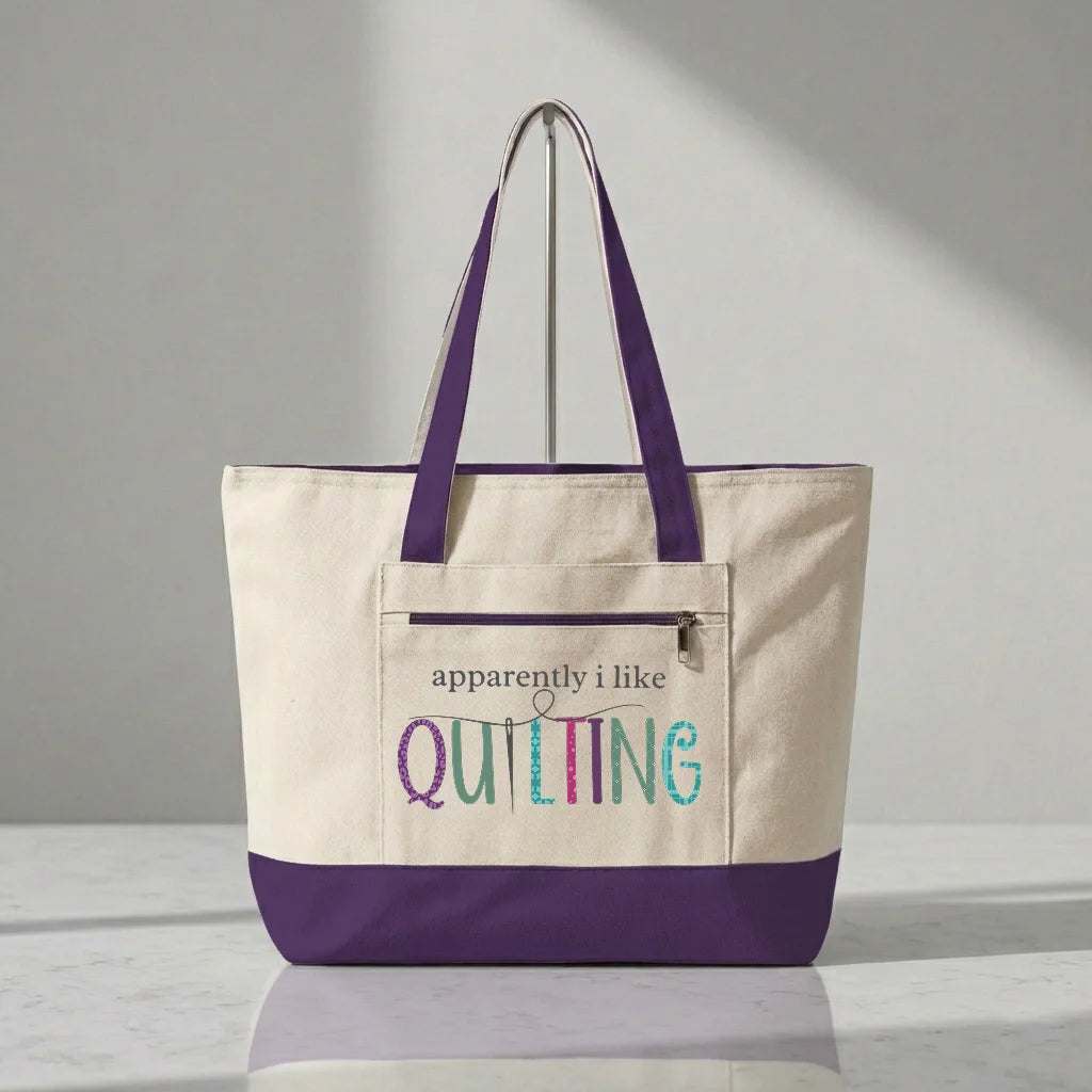 Apparently I Like Quilting Tote