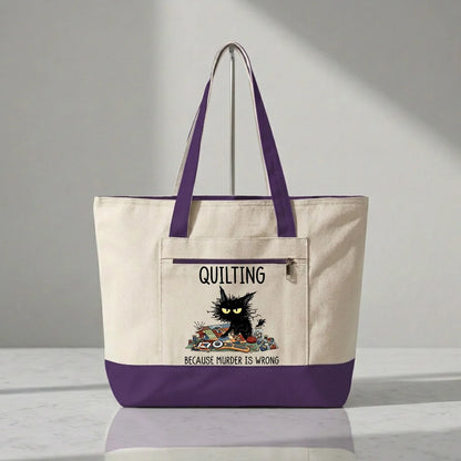 Grumpy Quilter Cat Tote