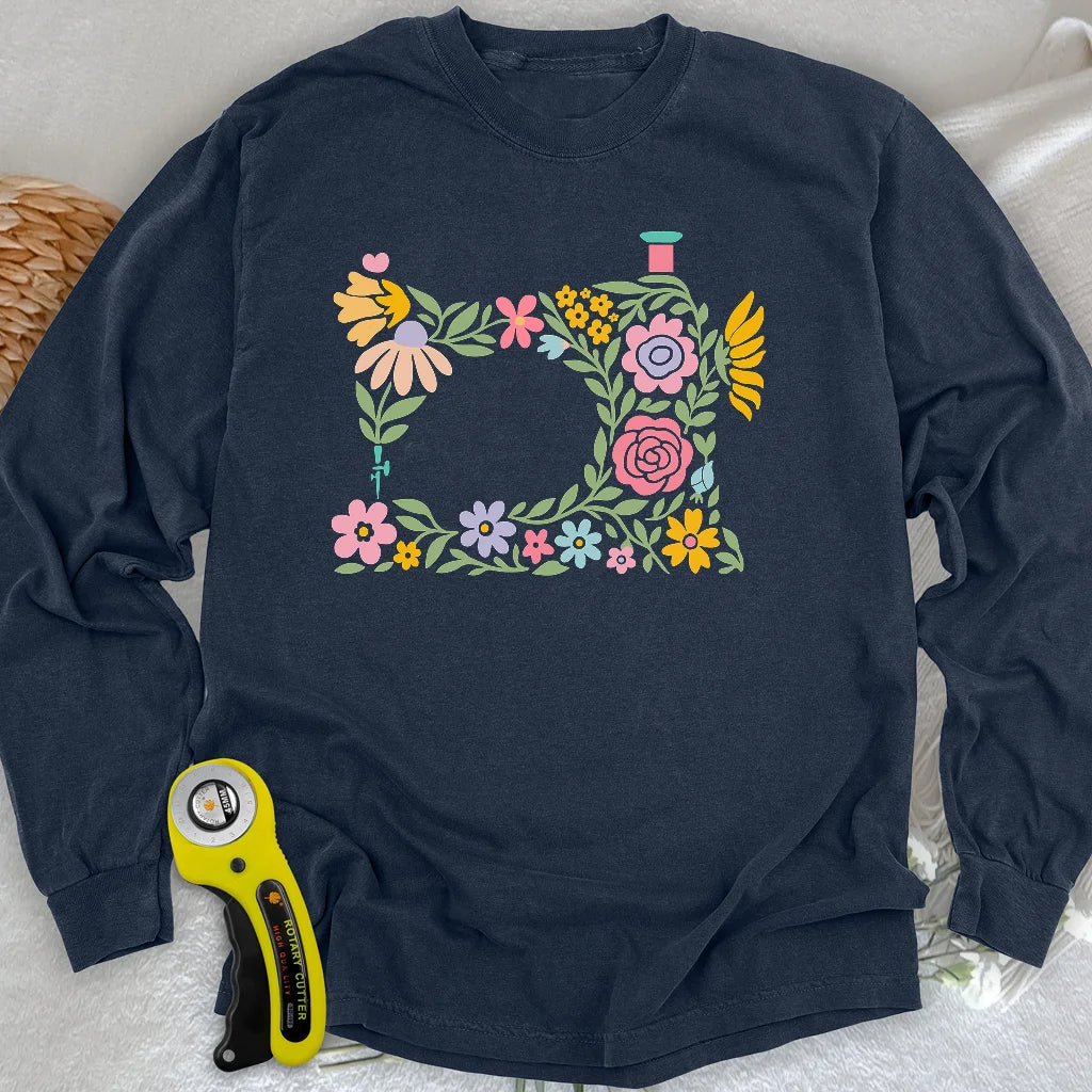 Abtract Flower Machine Long Sleeve T-shirt